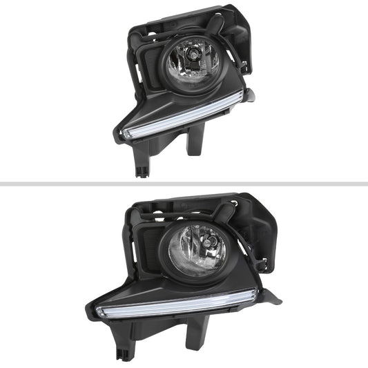 2014-2016 Toyota Highlander H16 Fog Lights Kit w/ LED Light Strip (Chrome Housing/Clear Lens)