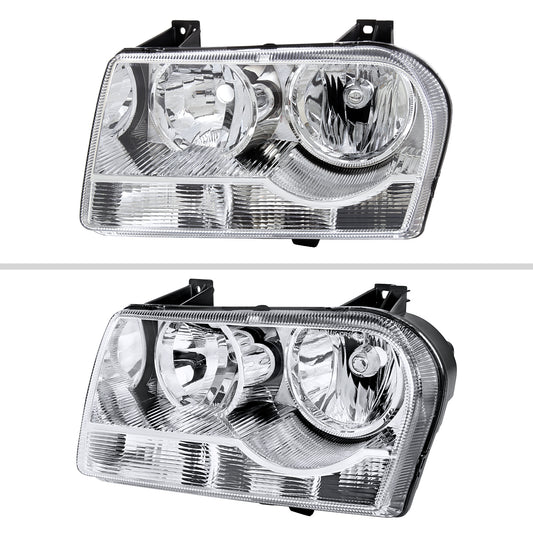 2005-2010 Chrysler 300 Factory Style Headlights (Chrome Housing/Clear Lens)