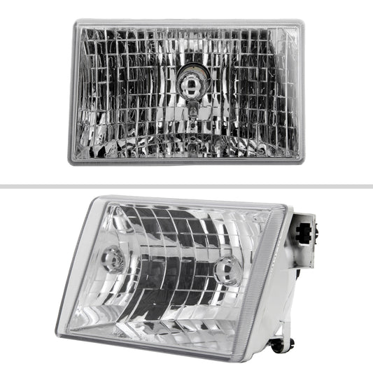 1993-1998 Jeep Grand Cherokee Factory Style Headlights (Chrome Housing/Clear Lens)