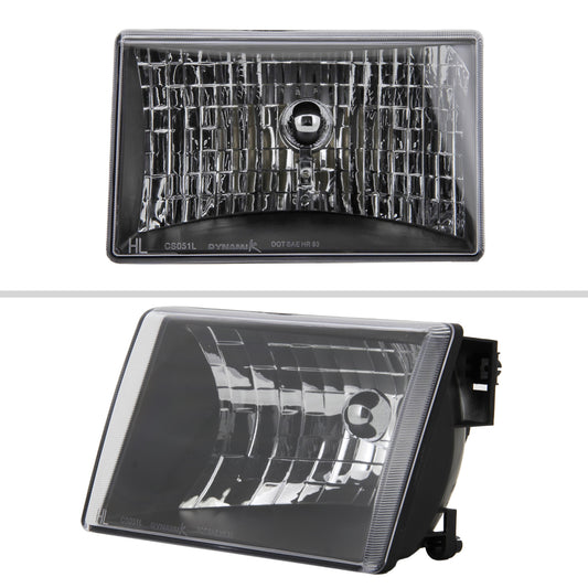 1993-1998 Jeep Grand Cherokee Factory Style Headlights (Matte Black Housing/Clear Lens)