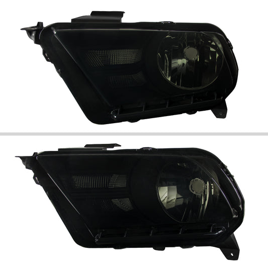 2010-2014 Ford Mustang Factory Style Headlights (Black Housing/Smoked Lens)
