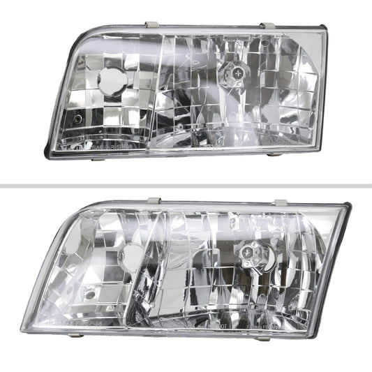 1998-2011 Ford Crown Victoria Factory Style Headlights (Chrome Housing/Clear Lens)