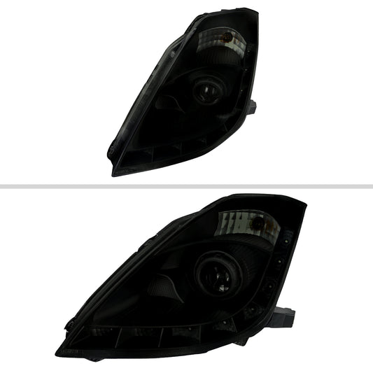 2006-2009 Nissan 350Z SMD LED Light Strip Projector Headlights (Black Housing/Smoked Lens)