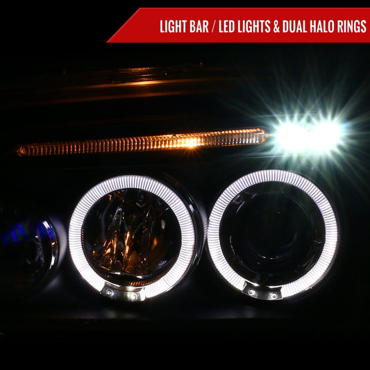 2005-2010 Dodge Charger Dual Halo Projector Headlights (Matte Black Housing/Clear Lens)