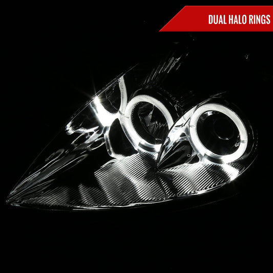 2000-2005 Mitsubishi Eclipse Dual Halo Projector Headlights (Chrome Housing/Smoked Lens)