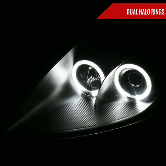 2000-2005 Mitsubishi Eclipse Dual Halo Projector Headlights (Matte Black Housing/Clear Lens)