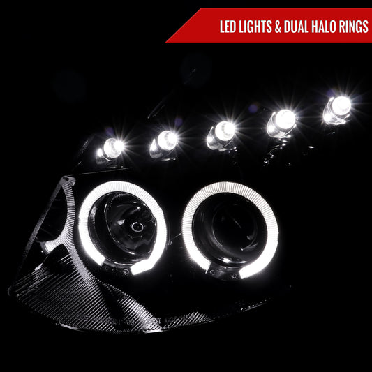 2003-2007 Infiniti G35 Coupe Dual Halo Projector Headlights (Glossy Black Housing/Smoked Lens)