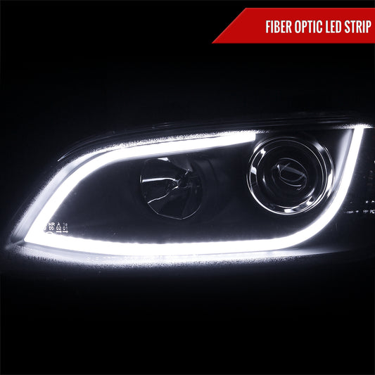 2008-2009 Pontiac G8 LED Bar Projector Headlights (Matte Black Housing/Clear Lens)