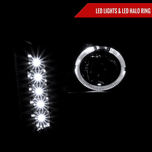 2005-2009 Ford Mustang Halo Projector Headlights (Jet Black Housing/Clear Lens)