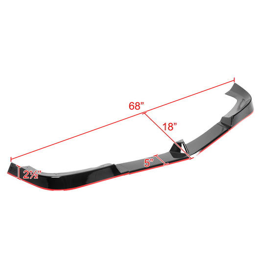 2012-2014 Mercedes Benz W204 C ClassGlossy Black/Red Trim 3PC Front Bumper Lip Splitter Kit