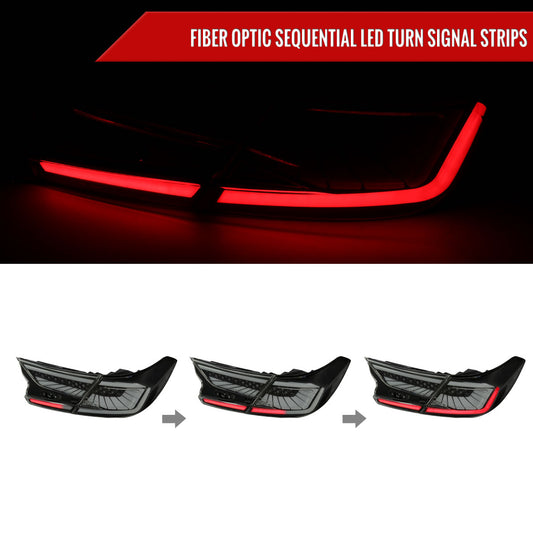 2018-2022 Honda Accord Sedan SQ2 LED Sequential Signal Tail Lights (Glossy Black Housing/Smoked Lens)