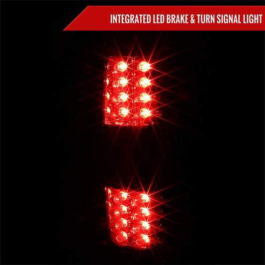 2007-2012 Chevrolet Avalanche LED Tail Lights (Chrome Housing/Smoked Lens)