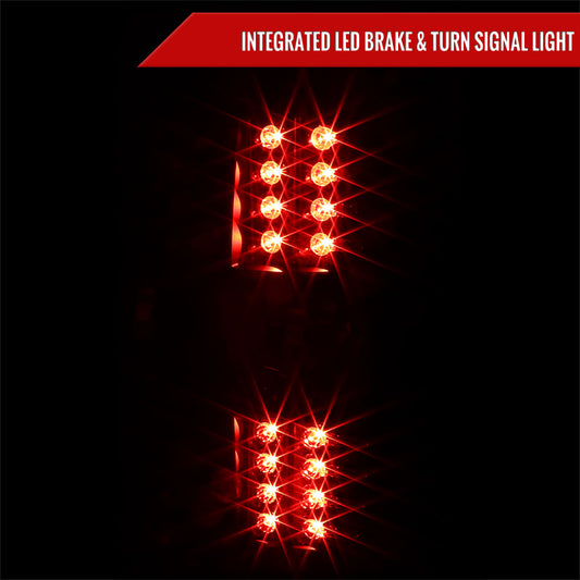 2007-2012 Chevrolet Avalanche LED Tail Lights (Matte Black Housing/Clear Lens)