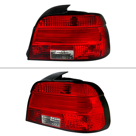 2001-2003 BMW E39 5 Series Sedan LED Tail Lights (Chrome Housing/Red Clear Lens)