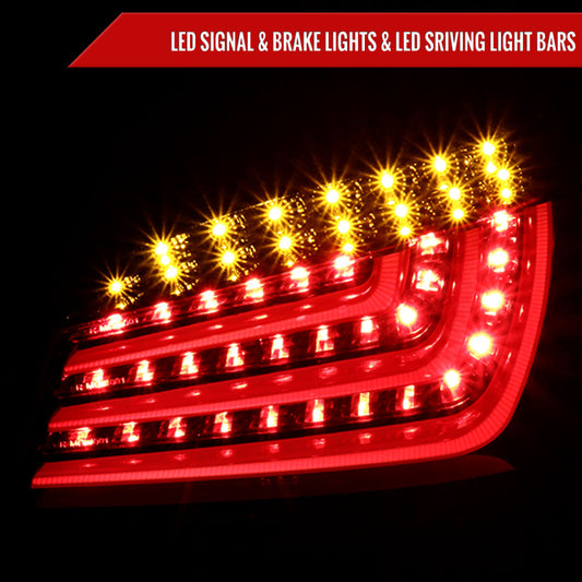 2004-2007 BMW E60 5 Series Sedan LED Tail Lights (Jet Black Housing/Clear Lens)