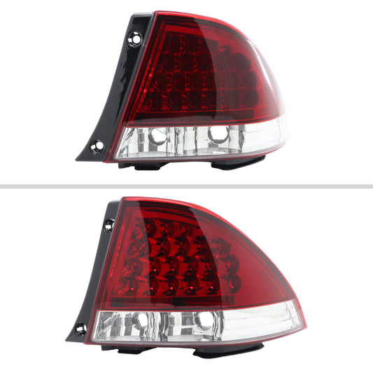 2001-2005 Lexus IS300 LED Tail Lights (Chrome Housing/Red Clear Lens)