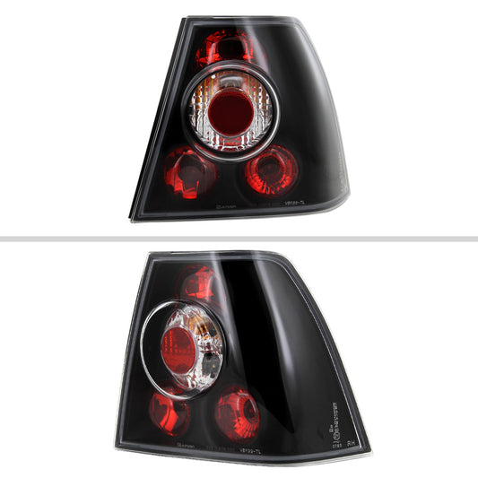 1999-2005 Volkswagen Jetta/Bora Mk4 Sedan Tail Lights (Matte Black Housing/Clear Lens)