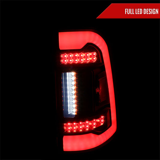 2019-2024 Dodge RAM 1500 White LED Bar Tail Lights (Black Housing/Red Smoked Lens)