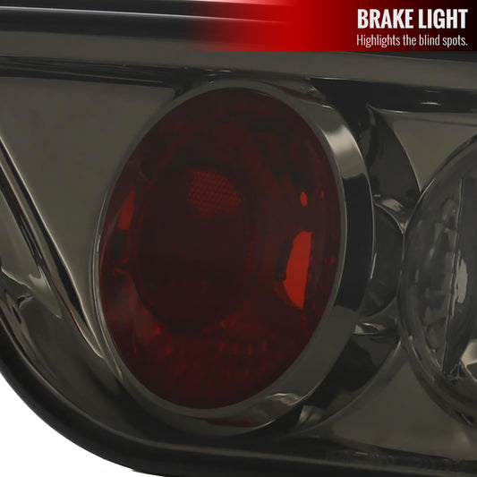 1989-1994 Nissan 240SX S13 Hatchback Tail Lights (Chrome Housing/Smoked Lens)