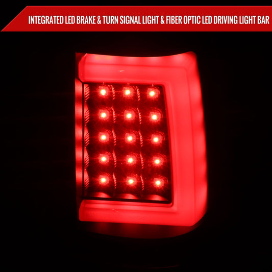 2003-2006 Chevrolet Silverado Red C Bar LED Tail Lights - G2 (Black Housing/Clear Lens)