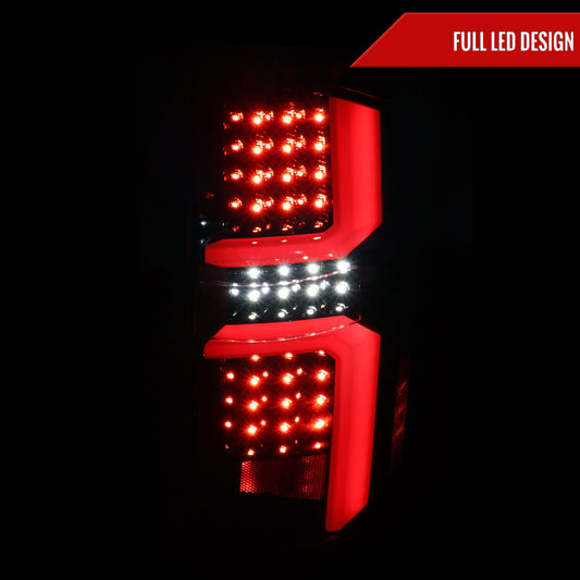 2007-2013 Chevrolet Silverado 1500/ 2007-2014 Silverado 2500HD/3500HD LED Tail Lights with Red LED Bar (Jet Black Housing/Clear Lens)
