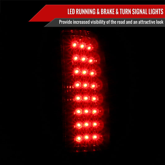 2007-2014 Chevrolet Silverado LED Tail Lights - OZ (Chrome Housing/Red Lens)