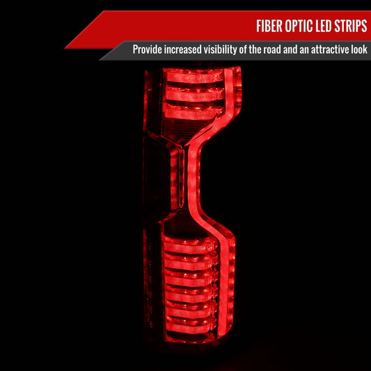 2019-2023 Chevrolet Silverado 1500 / 2020-2023 Silverado 2500HD/3500HD LED Tail Lights (Chrome Housing/Red Lens)