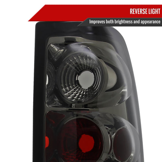 1999-2002 Chevrolet Silverado/ 1999-2006 GMC Sierra Tail Lights (Chrome Housing/Smoked Lens)