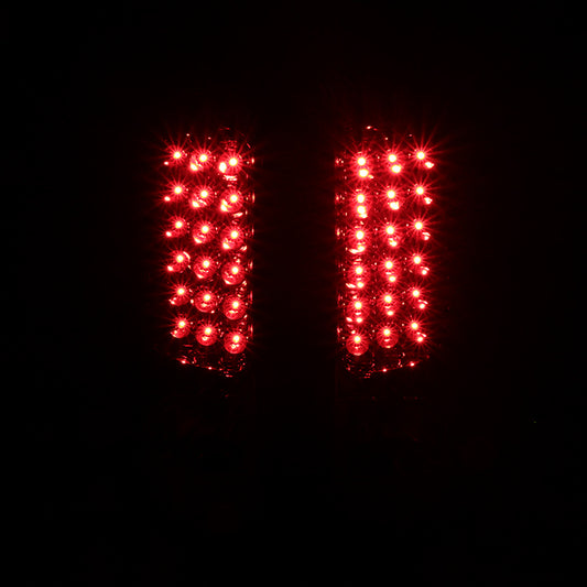 1999-2002 Chevrolet Silverado/ 1999-2006 GMC Sierra LED Tail Lights (Chrome Housing/Red Clear Lens)