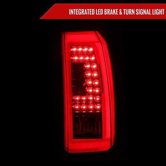 2015-2020 Chevrolet Tahoe/Suburban LS LT LTZ Premier LED Tail Lights (Chrome Housing/Red Smoked Lens)