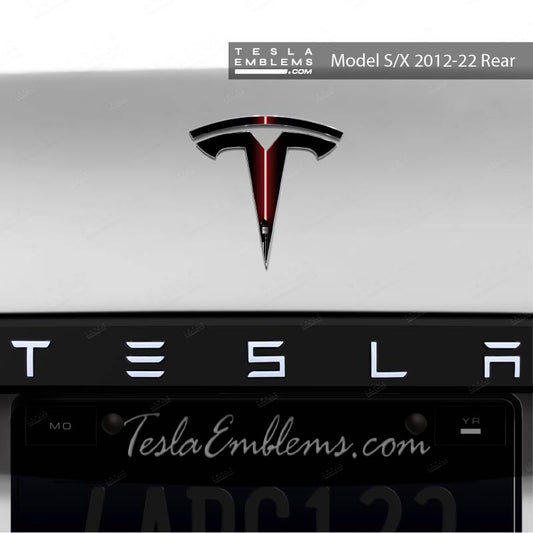 Red Lightsaber Tesla Emblem Decals (Front + Back) | Model S