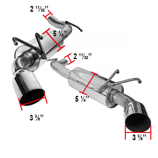 2010-2015 Chevrolet Camaro 3.6L V6 Stainless Steel Dual Catback Exhaust System