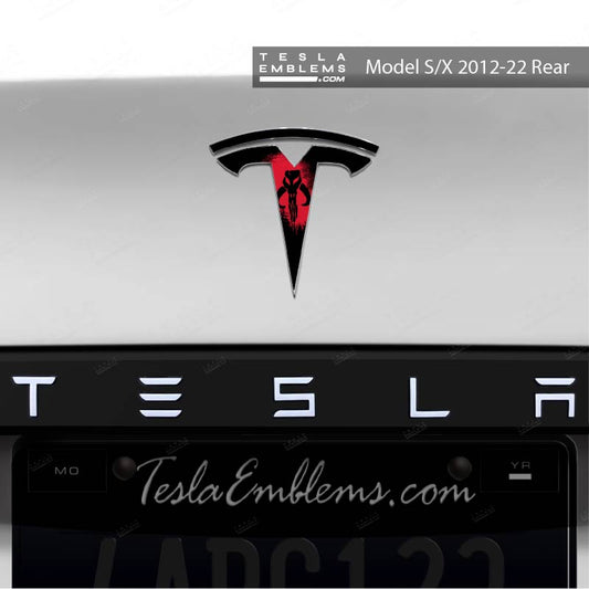 Mandalorian Tesla Emblem Decals (Front + Back) | Model S