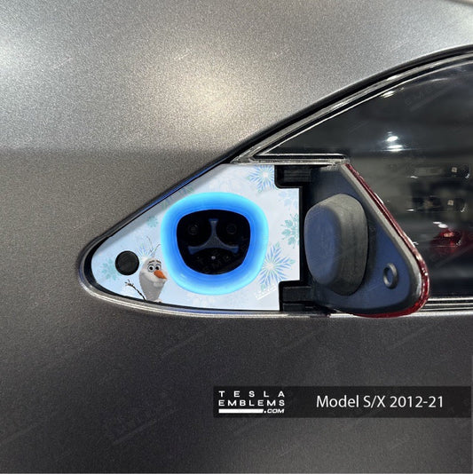 Frozen Olaf Tesla Charge Port Wrap | Model S