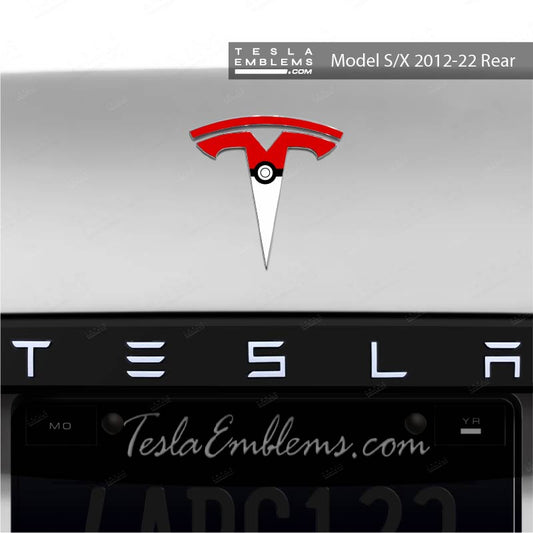 Poké Ball Tesla Emblem Decals (Front + Back) | Model S