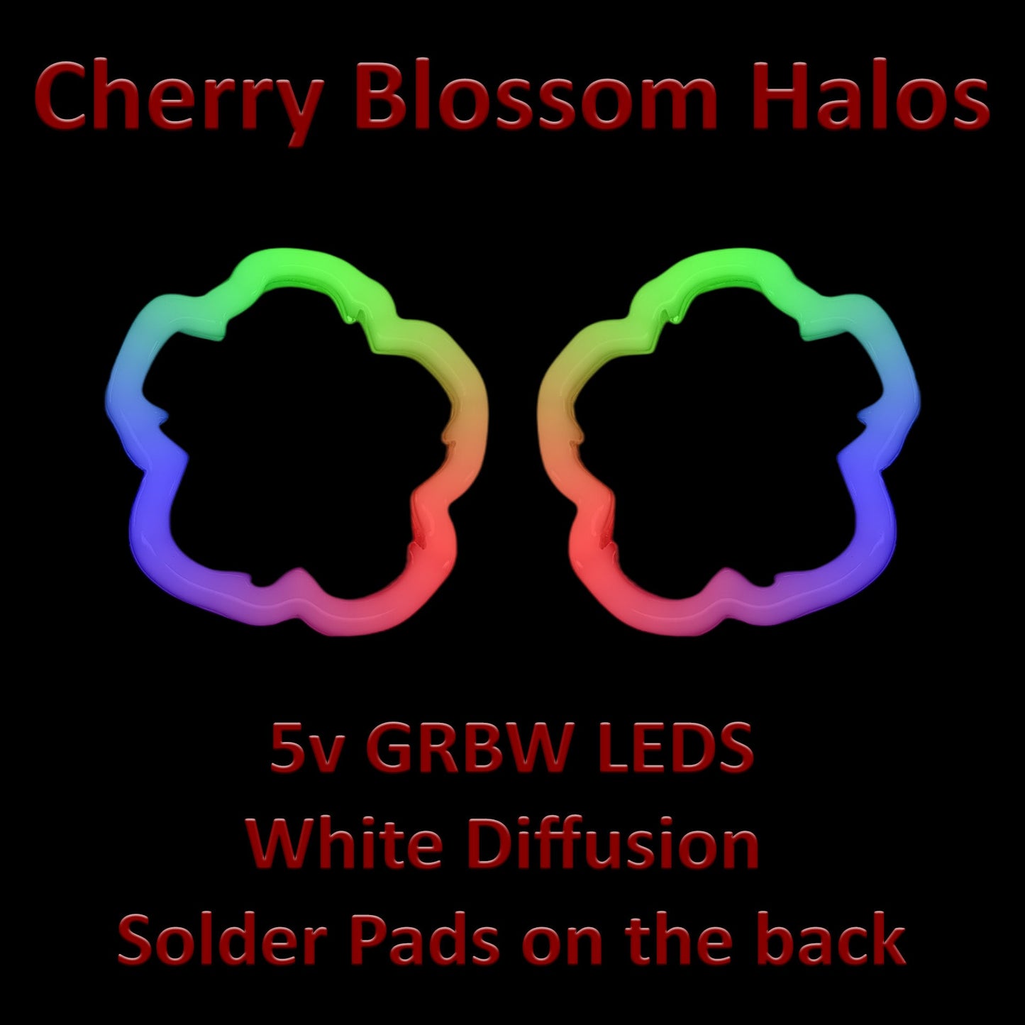 Cherry Blossom Diffused LED Halo: 5v SK6812 RGBW