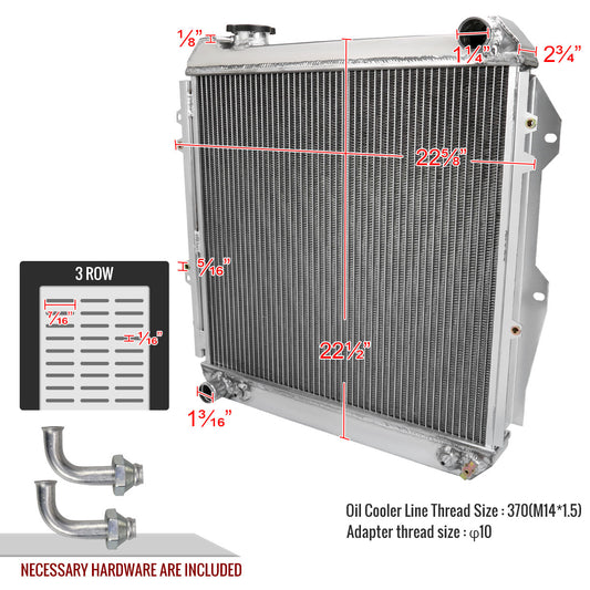 1988-1995 Toyota Pickup/4Runner V6 Aluminum 3-Row Performance Radiator