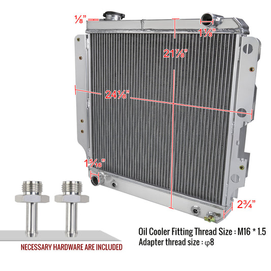 1987-2006 Jeep Wrangler TJ YJ 2.4L/4.2L Aluminum 3-Row Performance Radiator