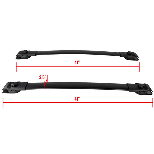 2011-2017 Toyota Sienna Aluminum Roof Top Cross Bars (Black)