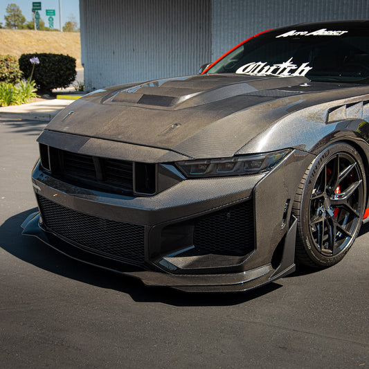 2024–2026 Mustang S650 Heritage SC™ V-Shaped Dry Gloss Carbon Fiber Bumper Kit Track Package