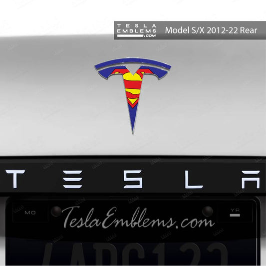 Superman Tesla Emblem Decals (Front + Back) | Model X