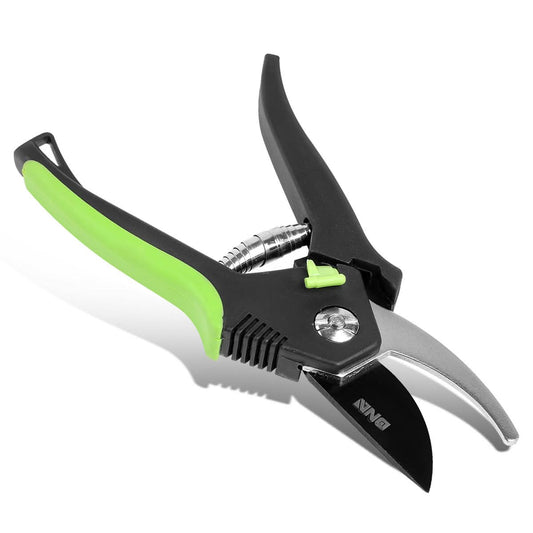 DNA Logo Bypass Garden Pruner 8 Inch Metallic Black Green