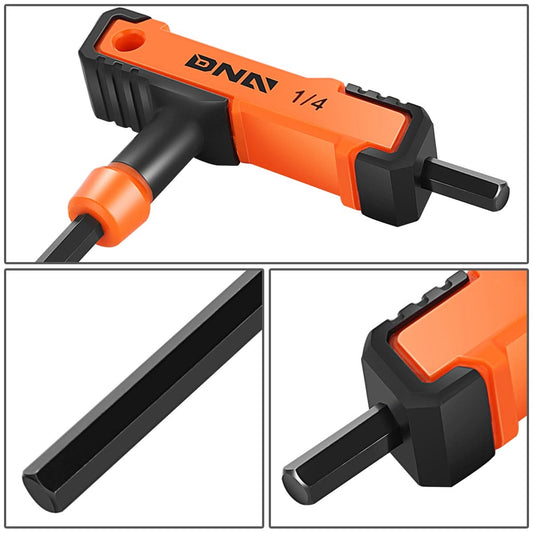 Two-Color T-Type Hex Key Set with Flat Head 5/32"-3/8" Orange 8PCS