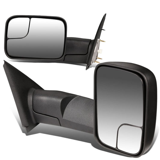 02-08 Dodge Ram 1500 / 03-09 Ram 2500 3500 Manual Towing Mirrors - Black
