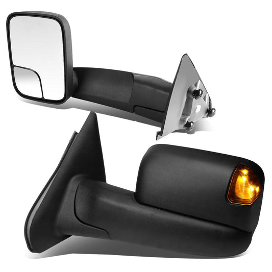 02-09 Dodge Ram Manual Towing Mirrors w/ LED Amber Signal - Pair