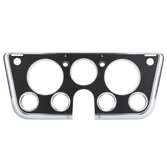 67-72 Chevrolet C10 Truck Dash Bezel 7 Hole Chrome Black Plastic