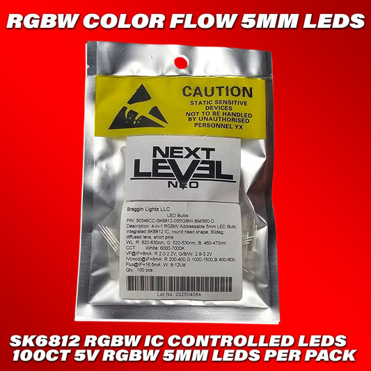 Flow Series RGBW 5mm leds(100 count pack) - SK6812 RGBW