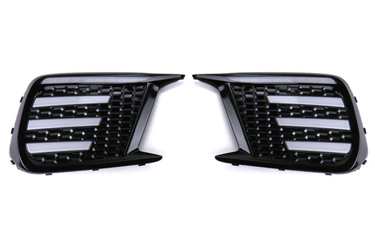 OLM Clear Tri-Bar Fog Light Bezel - 2018-2021 Subaru STI / 2018 WRX