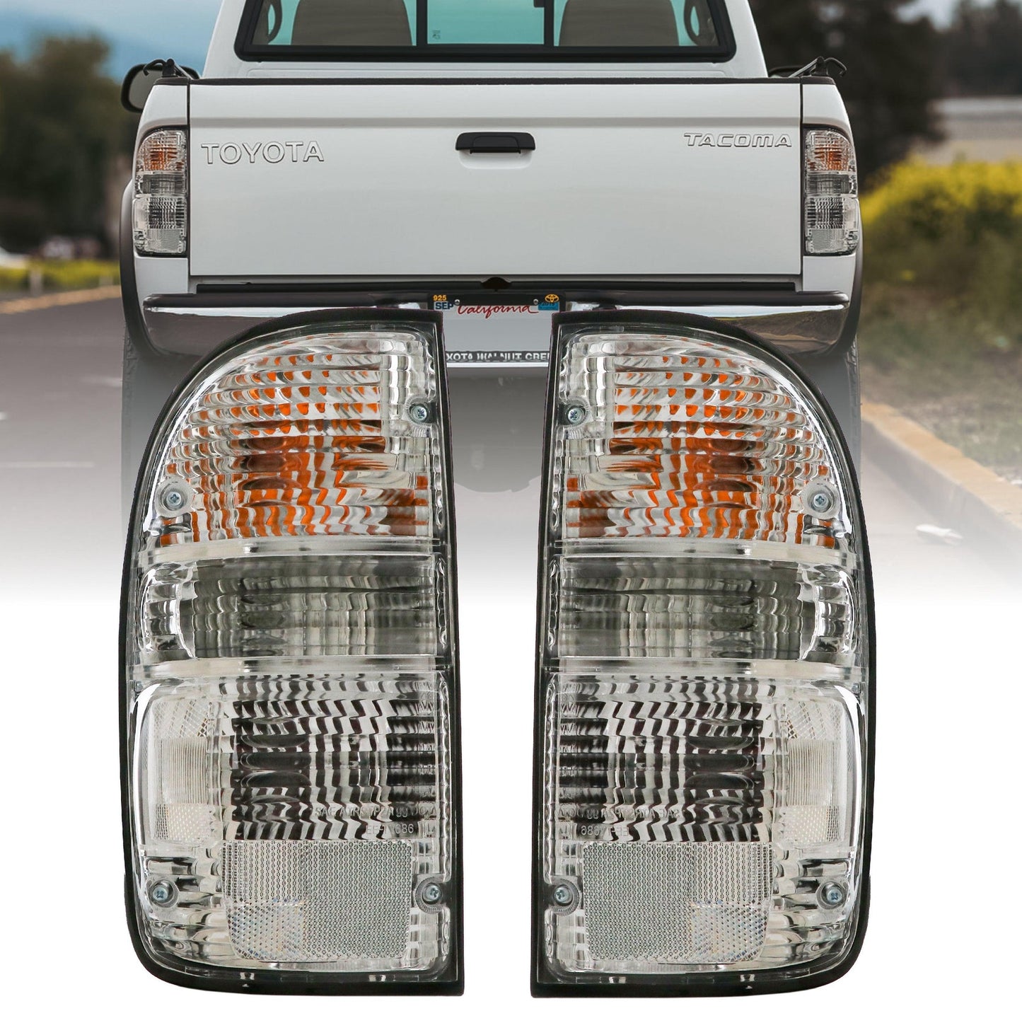 1995-2004 Toyota Tacoma All Clear Lens Tail Lights