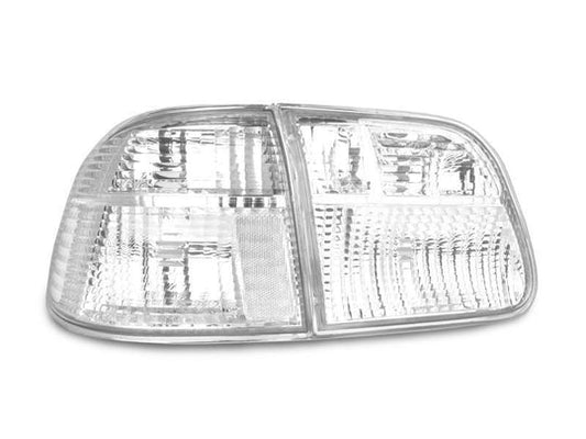 1999-2000 Honda Civic 4d Sedan Ek Jdm Style Clear Lens Tail Light Inner Outer Total Of 4 Pieces